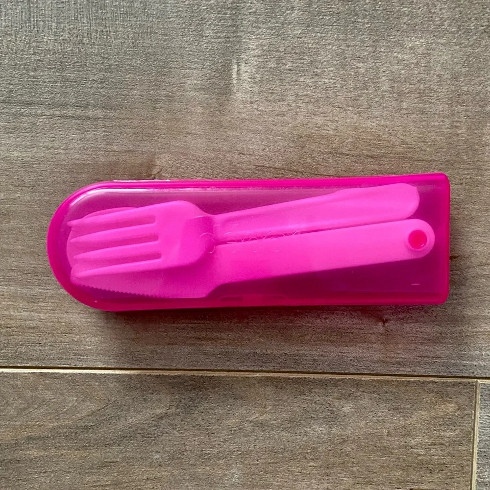 Decor Reusable Portable Lunch Box Cutlery Set in Pink